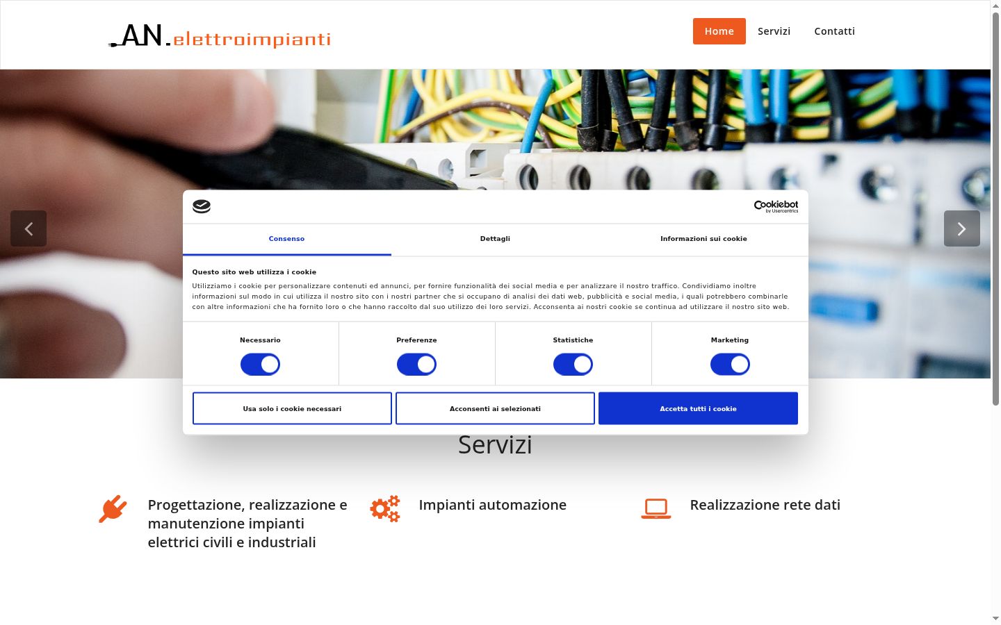 Captura de pantalla del banner de consentimiento mostrado antes de cualquier interacción