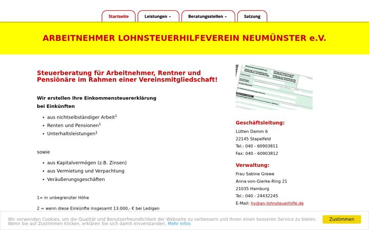 Screenshot του an-lohnsteuerhilfe.de
