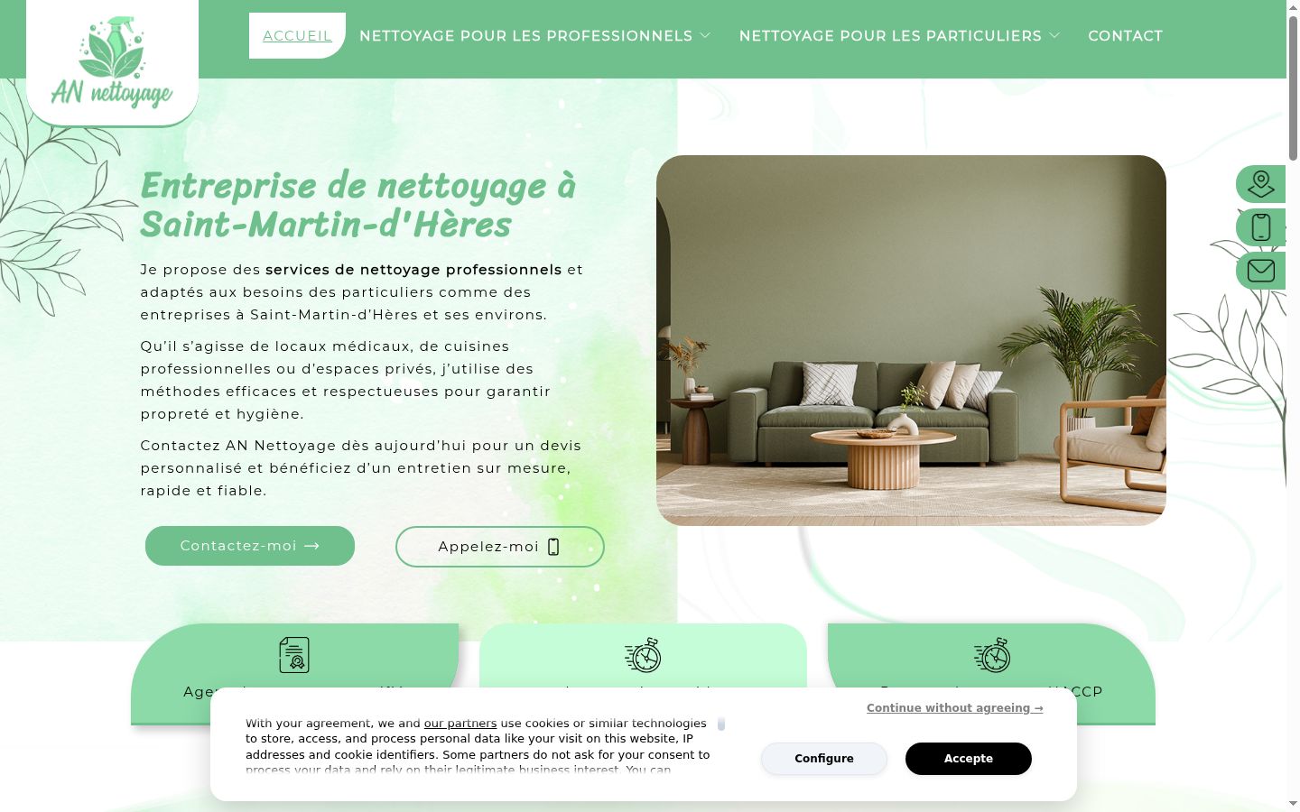 Screenshot del banner di consenso mostrato prima di qualsiasi interazione