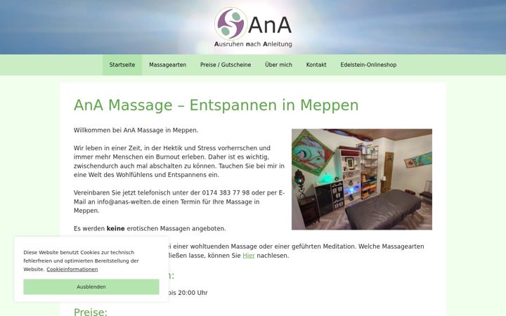 Screenshot of ana-massage.de