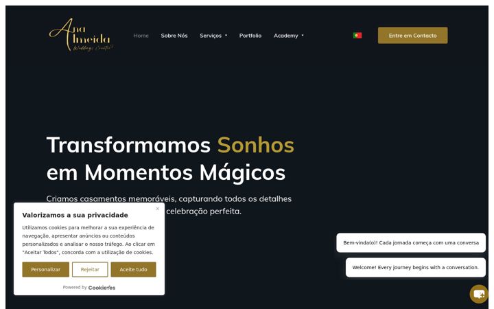Screenshot of anaalmeidaweddings.com