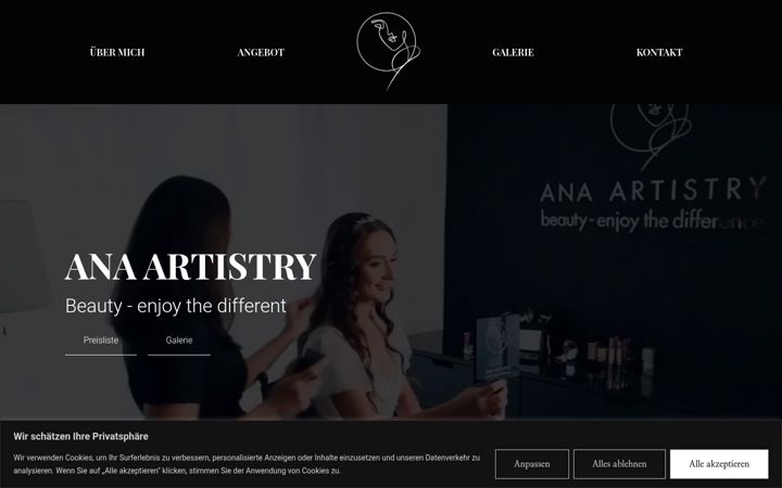 Screenshot of anaartistry.ch