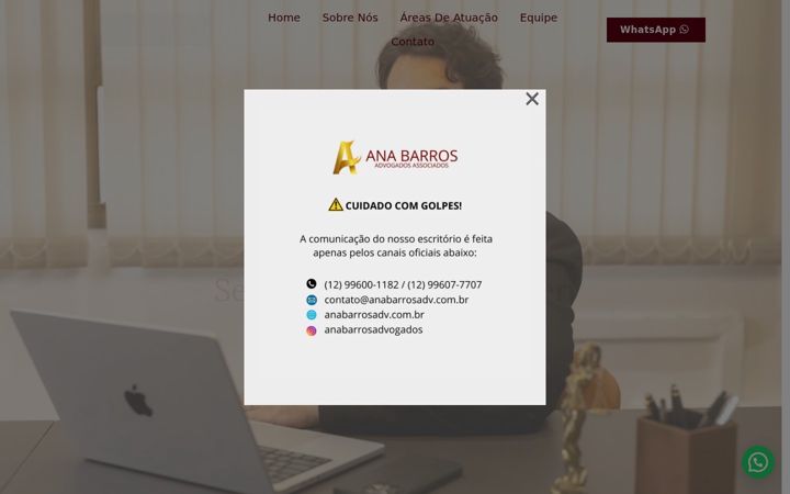 Captura de pantalla de anabarrosadv.com.br