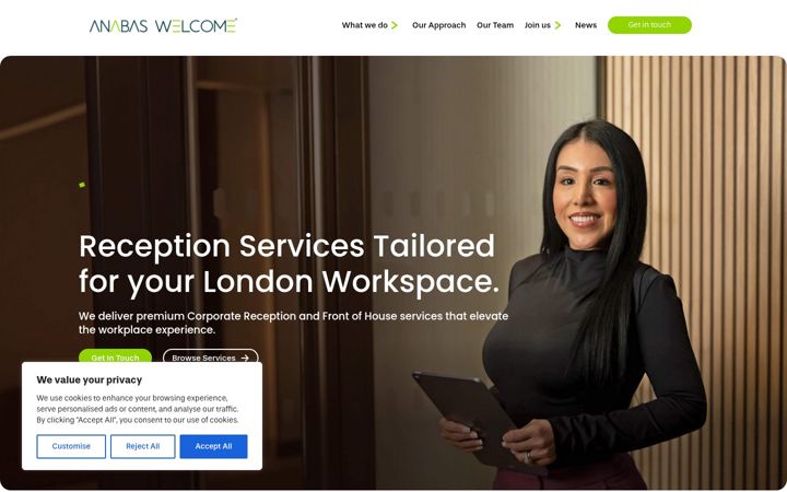 Screenshot of anabaswelcome.co.uk