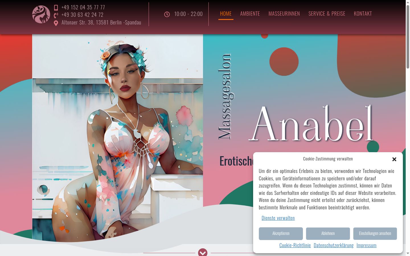 Capture d'écran de la bannière de consentement affichée avant toute interaction