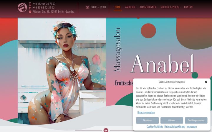Ekrānuzņēmums no anabel-massagen.de