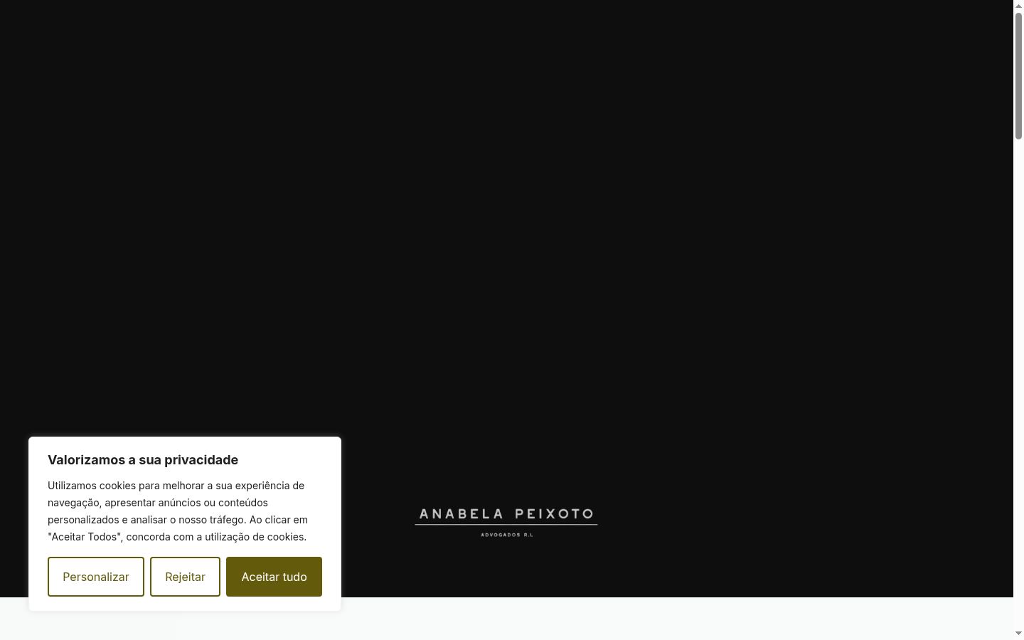 Screenshot of the consent banner shown before any interaction