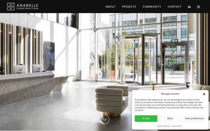 Screenshot of anabelleconstructionltd.co.uk