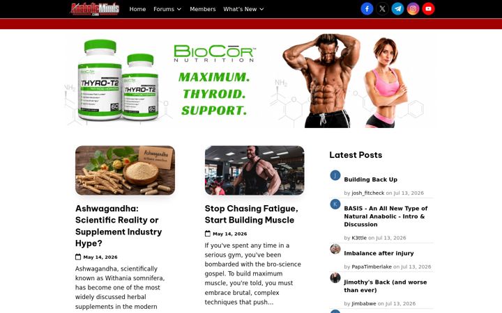 Screenshot of anabolicminds.com