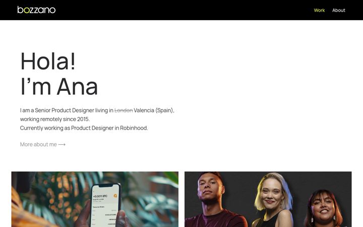 Screenshot of anabozzano.com