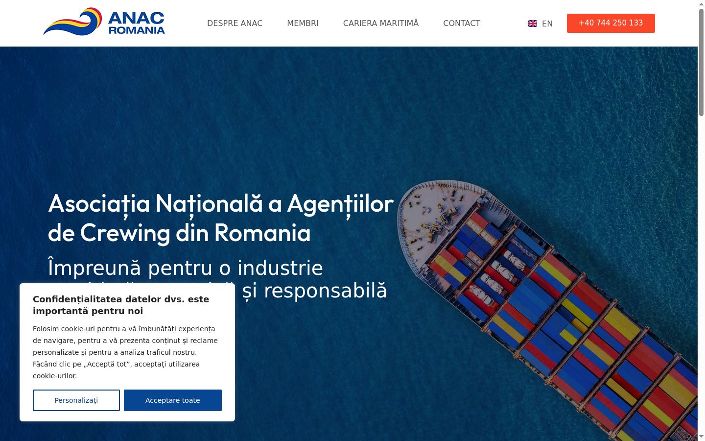 Screenshot del banner di consenso mostrato prima di qualsiasi interazione