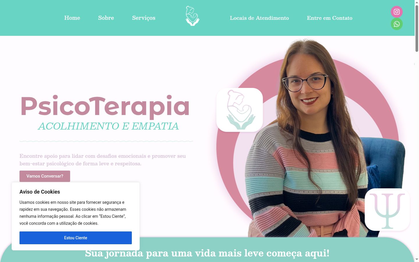 Captura de pantalla del banner de consentimiento mostrado antes de cualquier interacción