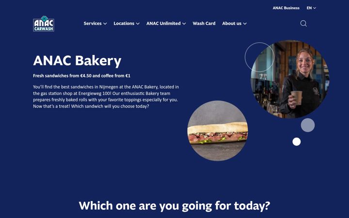 Screenshot of anacbakery.nl