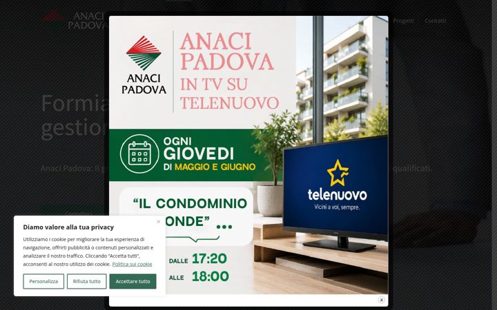 Екранна снимка на anacipadova.it