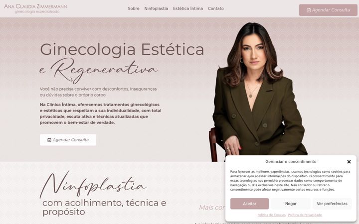 Captura de pantalla de anaclaudiagineco.com.br