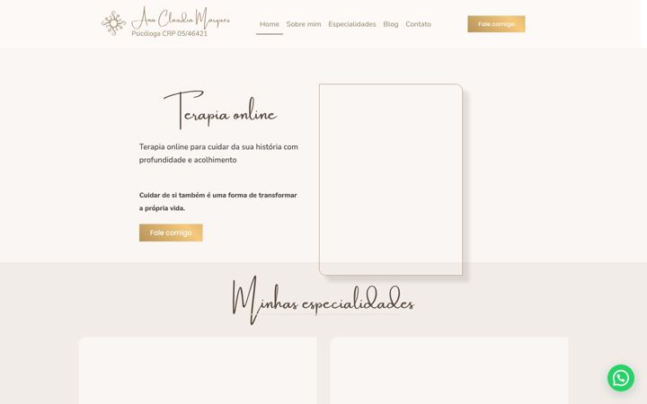 Captura de pantalla de anaclaudiamarques.com.br