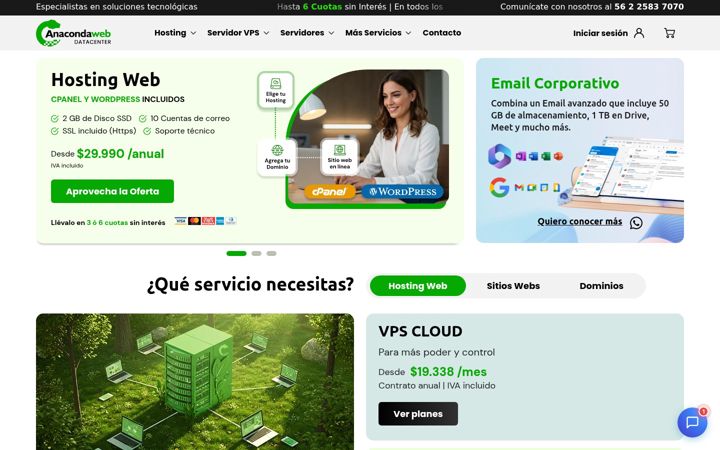 Screenshot of anacondaweb.com