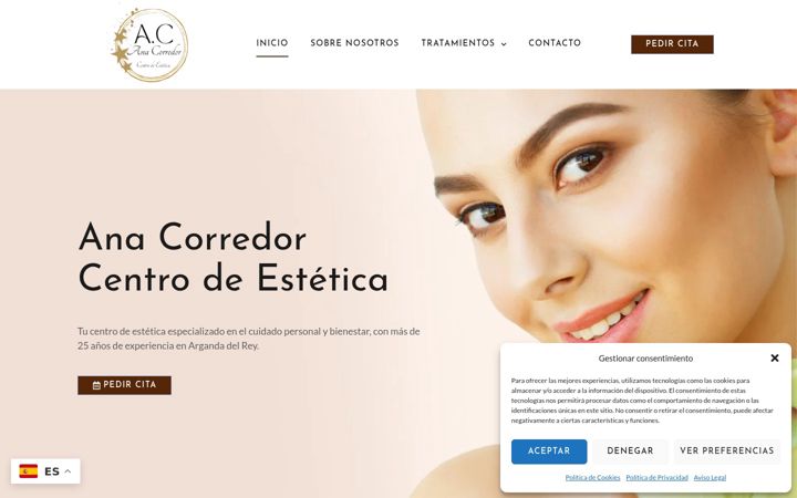 Screenshot of anacorredorbelleza.es
