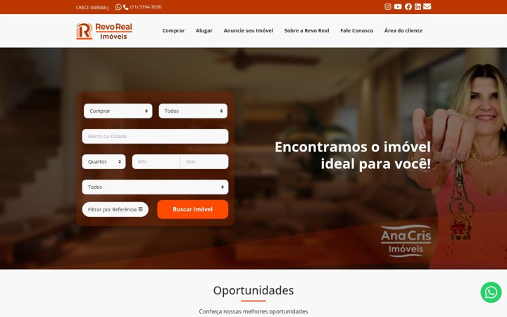 Screenshot of anacrisimoveis.com.br