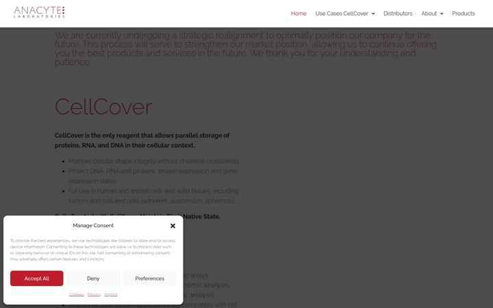 Screenshot of anacyte.com