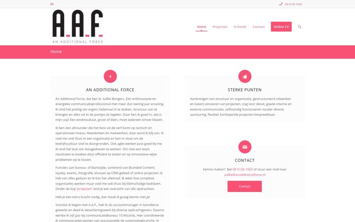 Skjámynd af anadditionalforce.nl