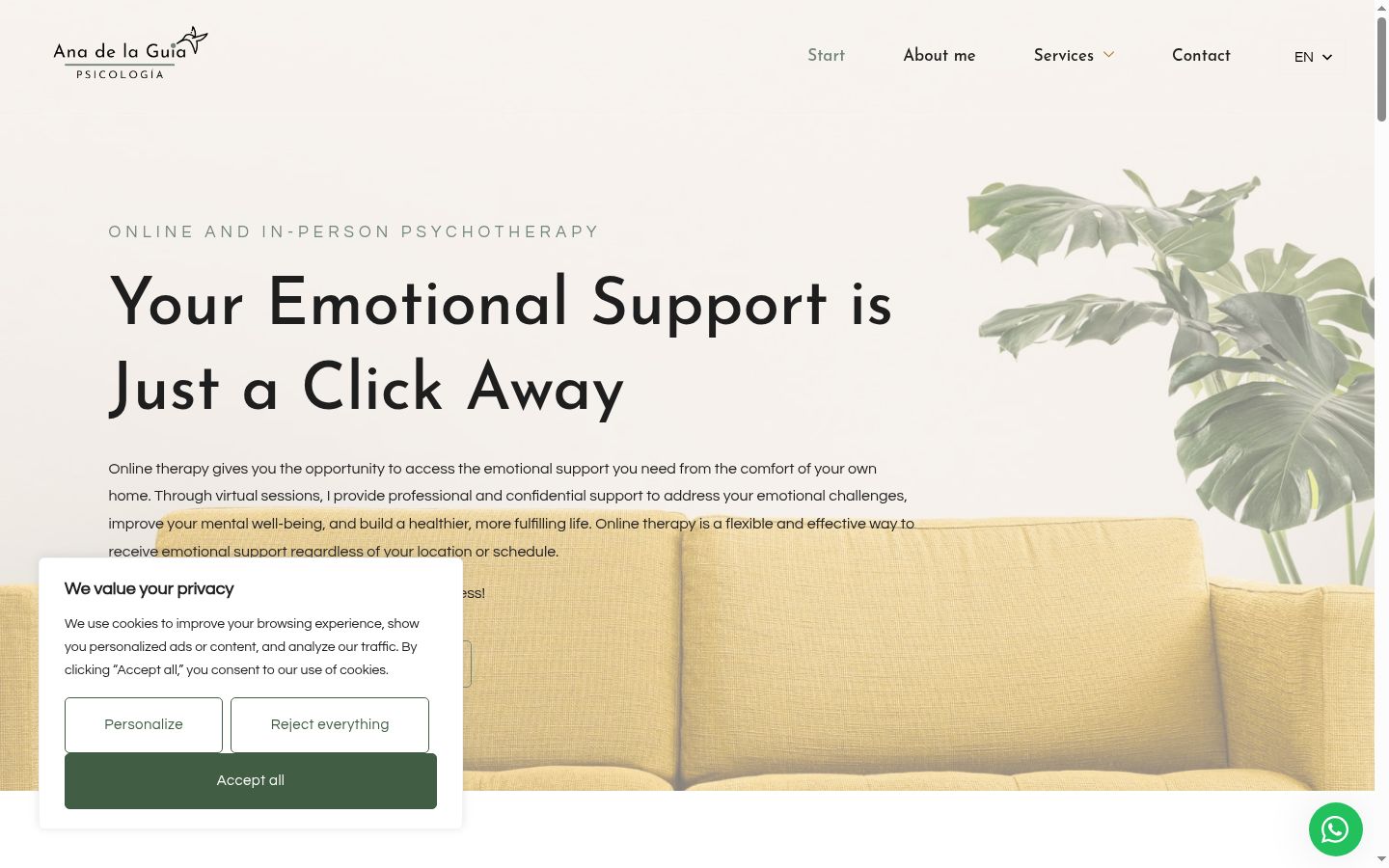 Screenshot of the consent banner shown before any interaction