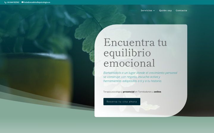 Screenshot of anadelvallepsicologia.es