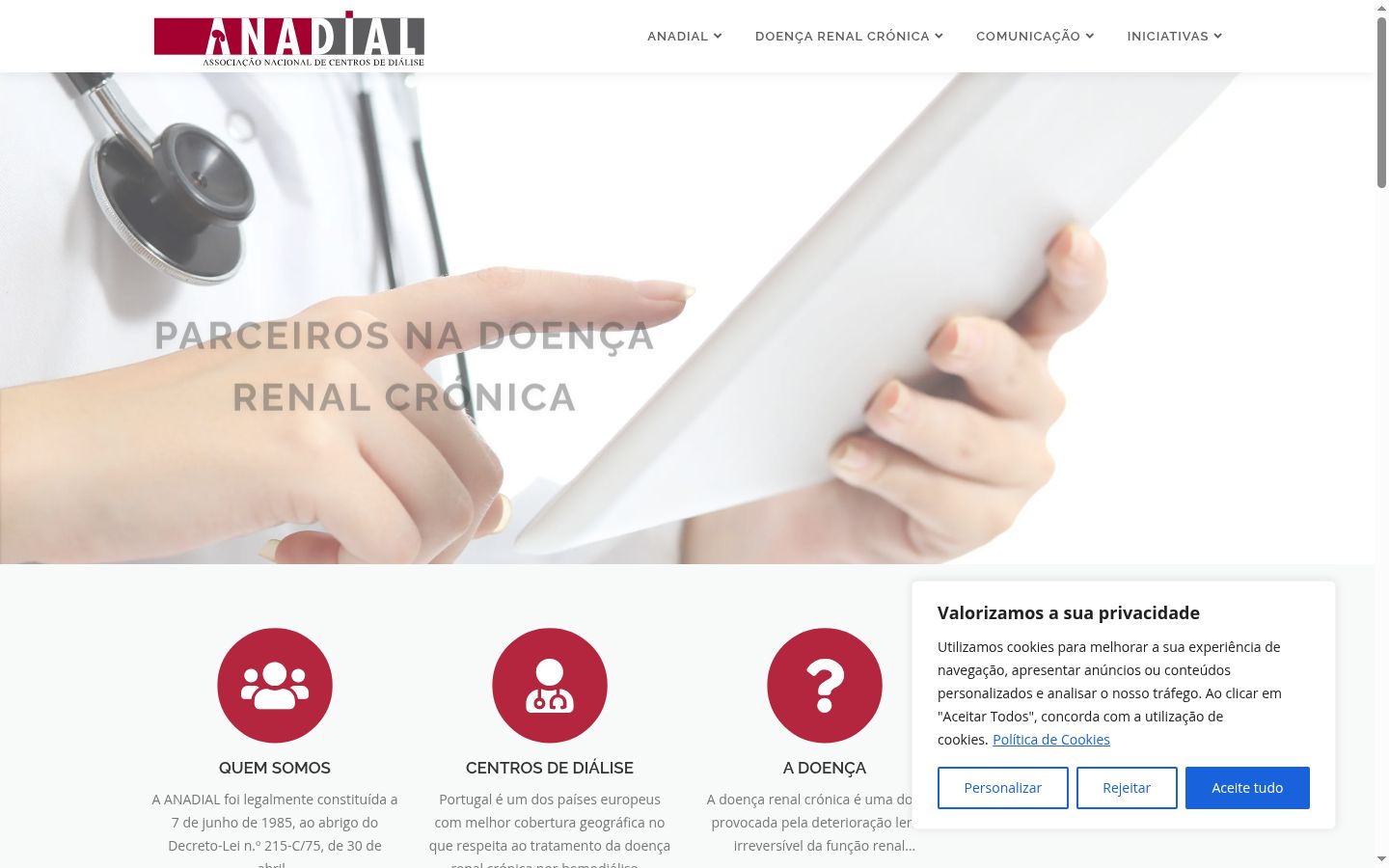Screenshot of the consent banner shown before any interaction