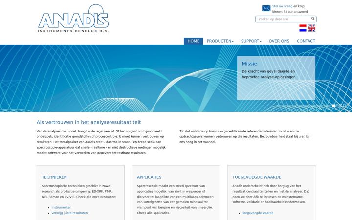Screenshot of anadis.nl