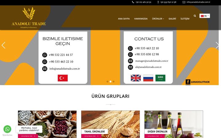 Screenshot of anadolutrade.com.tr