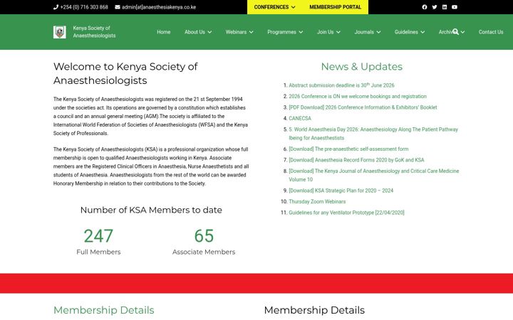 Screenshot of anaesthesiakenya.co.ke