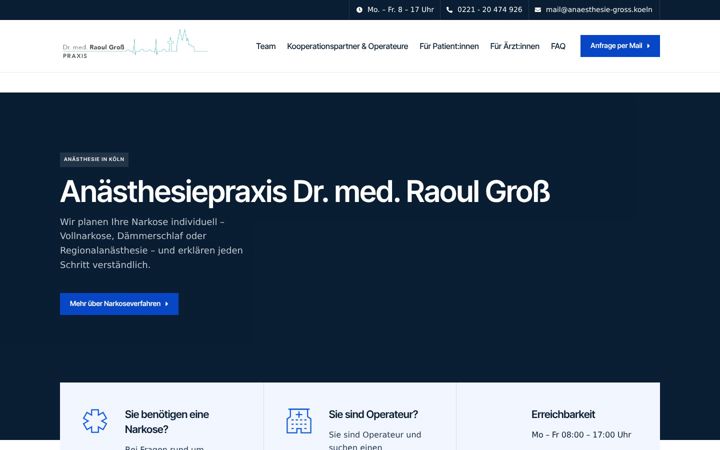 Screenshot of anaesthesie-gross.koeln