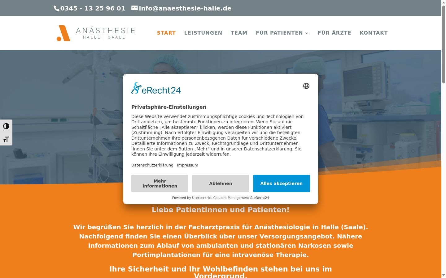 Captura de ecrã do banner de consentimento apresentado antes de qualquer interação
