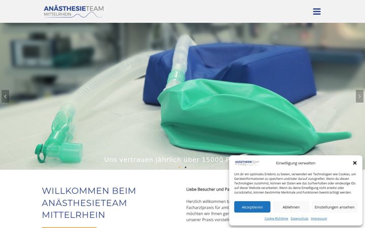 Screenshot of anaesthesieteam-mittelrhein.de