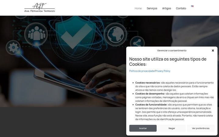 Screenshot of anafernandatarrago.com.br