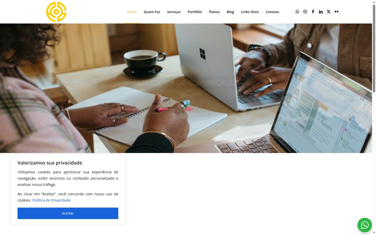Capture d'écran de la bannière de consentement affichée avant toute interaction