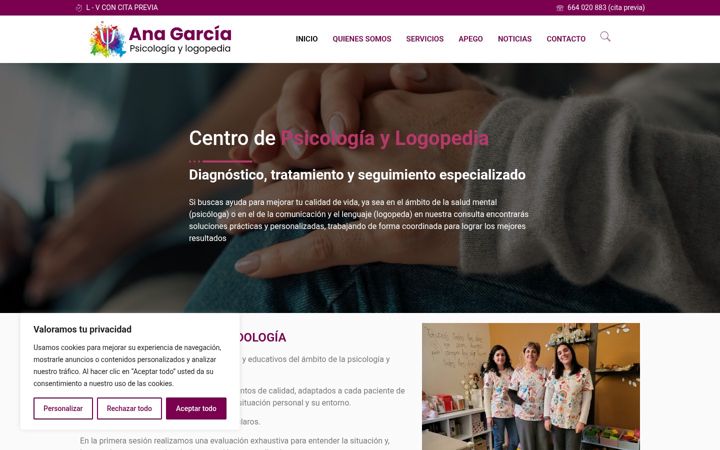 Screenshot of anagarciapsicologa.com