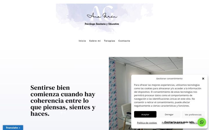 Screenshot of anagironpsicologa.com