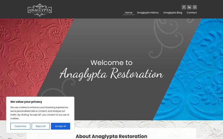 Screenshot of anaglyptarestoration.co.uk