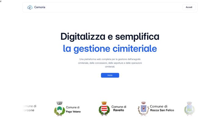 Screenshot of anagrafecimiteriale.it