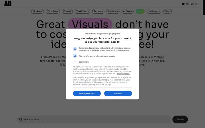Screenshot of anagramdesign.graphics