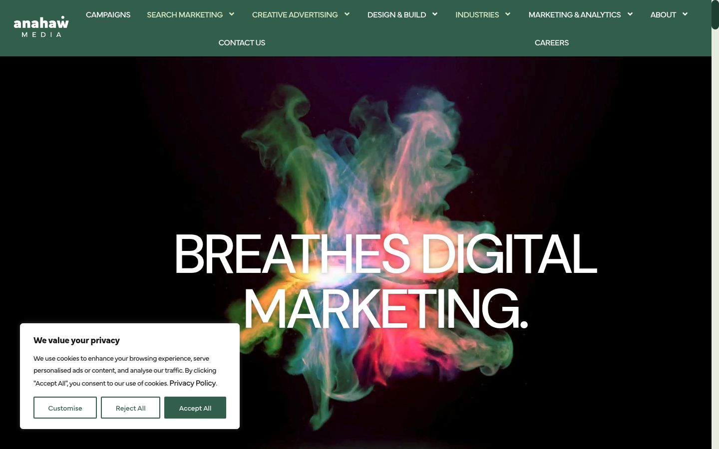 Screenshot del banner di consenso mostrato prima di qualsiasi interazione