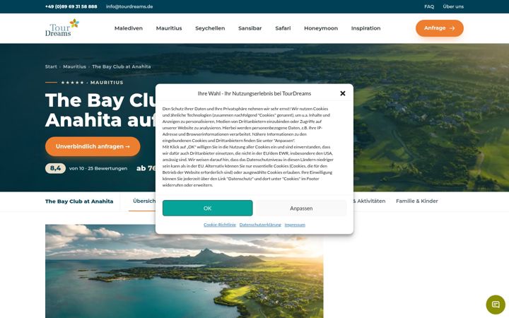 Screenshot of anahita-golf.de