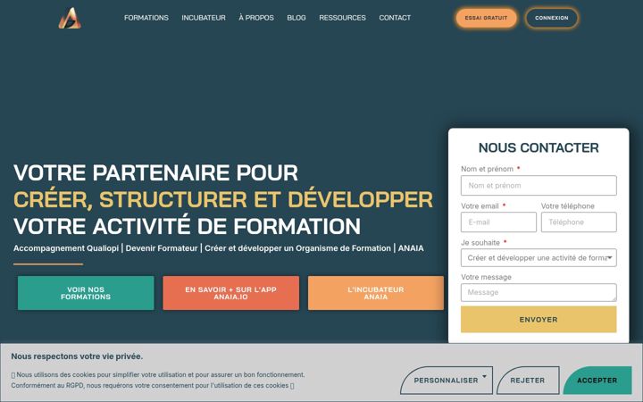 Screenshot of anaia.io