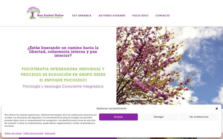 Screenshot of anaisabelgalve-psicologia.es