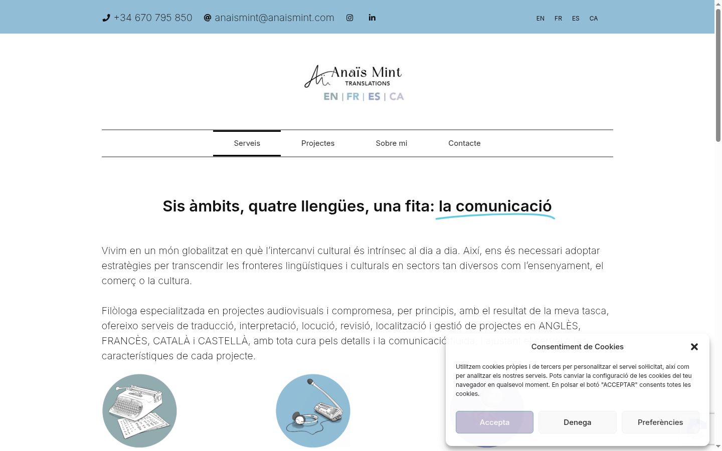 Capture d'écran de la bannière de consentement affichée avant toute interaction