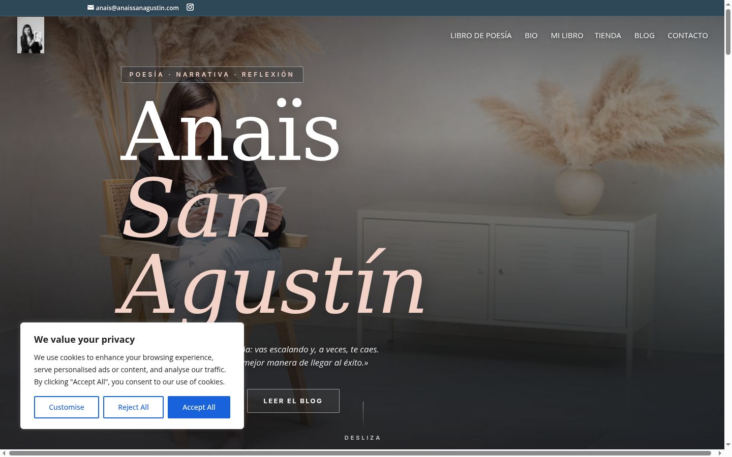 Screenshot of the consent banner shown before any interaction