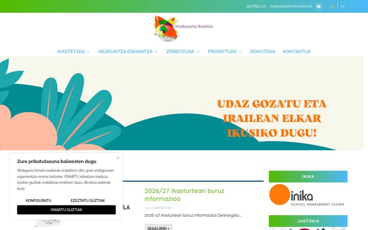Screenshot of anaitasunaikastola.eus