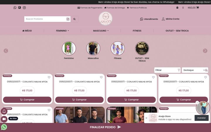 Skjermbilde av anajostore.com.br