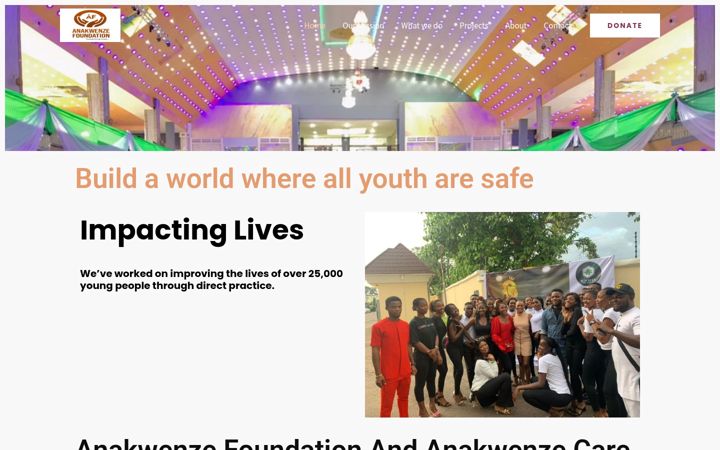 Captură de ecran a anakwenzefoundation.org